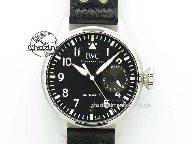 MIROTIME 0218 GoodFit Big Pilot Real PR IW500912 ZF Best Edition Black Dial On Black Leather Strap A 7287